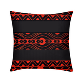 Hawaiian Pride Throw Pillow Case 20"x20" (Black/Red)