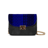 Hele Faux Leather Shoulder Bag (Blue)