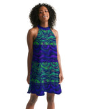 Kekai Womens Halter Dress (blue/green)