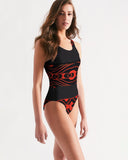 Hawaiian pride Women's One-Piece Swimsuit (Black/Red)