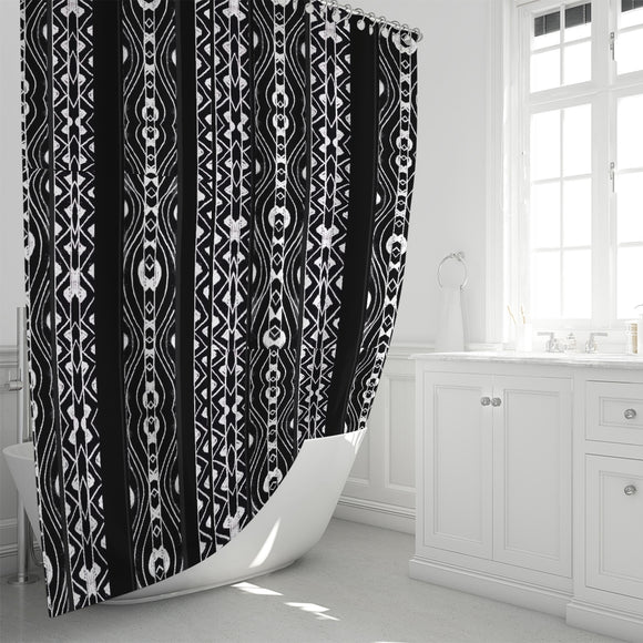 Hawaiian Pride Shower Curtain  (Black/White)