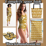 Pe’ahi Womens One-Piece Swimsuit (gold)